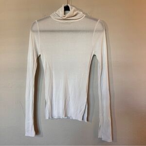 Anna Rae White Ribbed Turtleneck Size Small